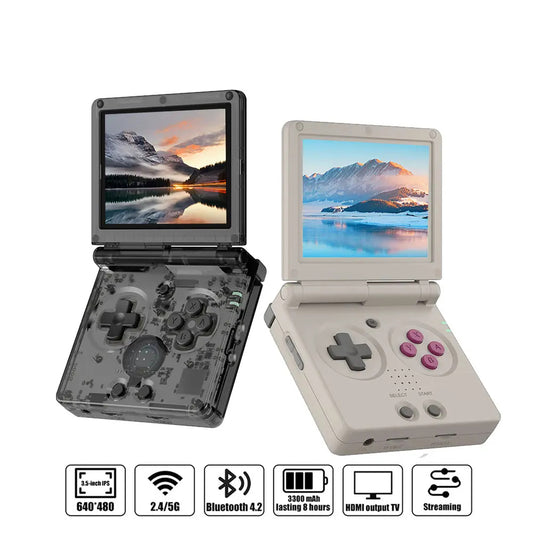 FLIP HANDHELD RETRO GAME CONSOLE - 3.5" IPS SCREEN