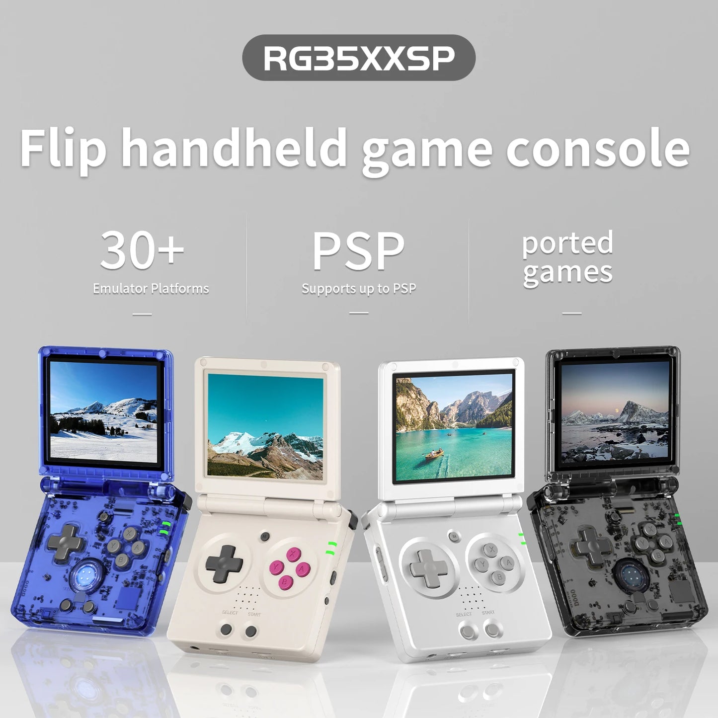 FLIP HANDHELD RETRO GAME CONSOLE - 3.5" IPS SCREEN